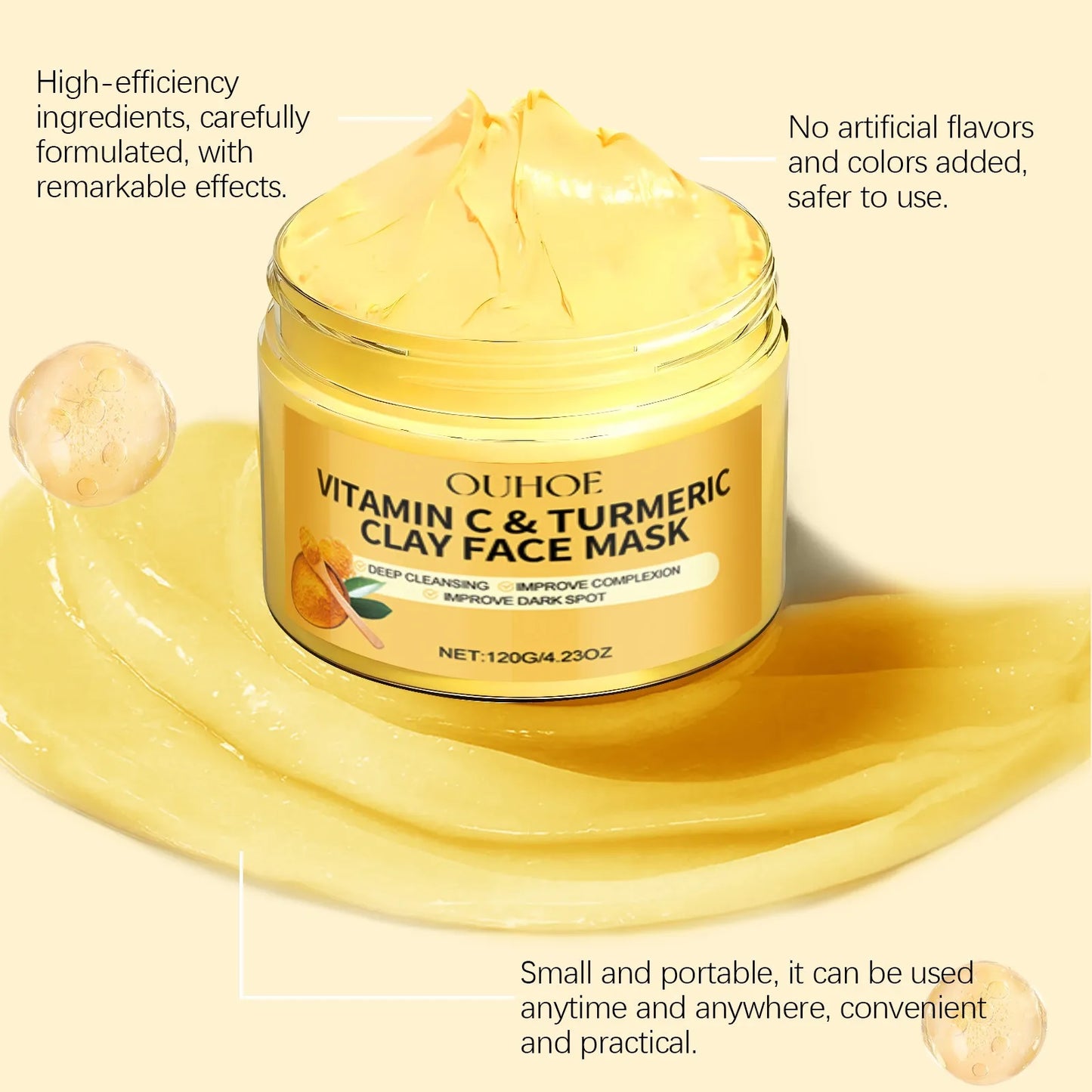 Vitamin C & Turmeric Exfoliating Facial Mask for Deep Pore Cleansing