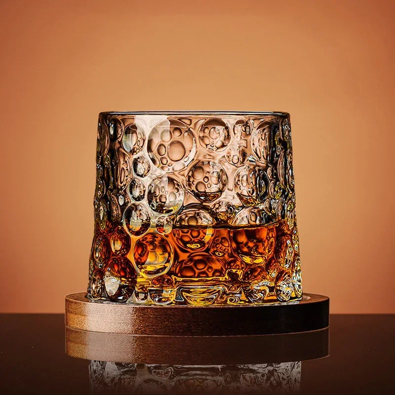 Spinning Tumbler Whiskey Glass for Brandy, Wine, and Spirits