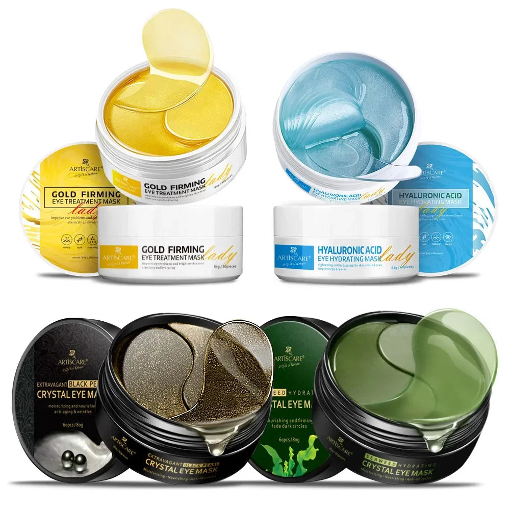 Moisturising Collagen Gel Eye Masks with Hyaluronic Acid & Gold