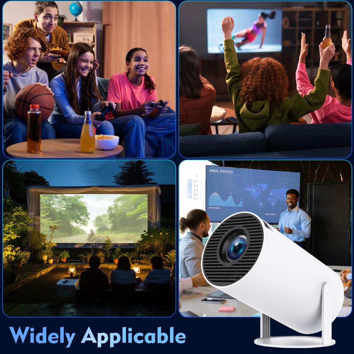 HY300 Pro Smart Projector 4K Supported, 720P Native, Dual WiFi6, Bluetooth 5.0