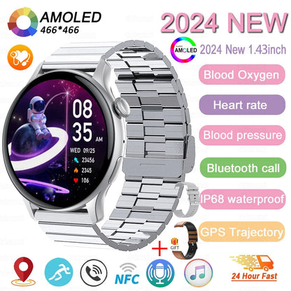 Women’s Sports Smartwatch with 1.43 in AMOLED Screen and Wellness Features