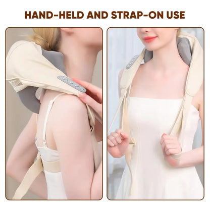 Wireless Neck and Back Massager with Heat, Kneading, and Shoulder Relief