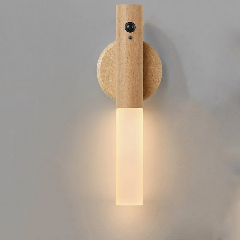 Wireless Motion Sensor Night Lamp LED Magnetic Rechargeable Light for Home