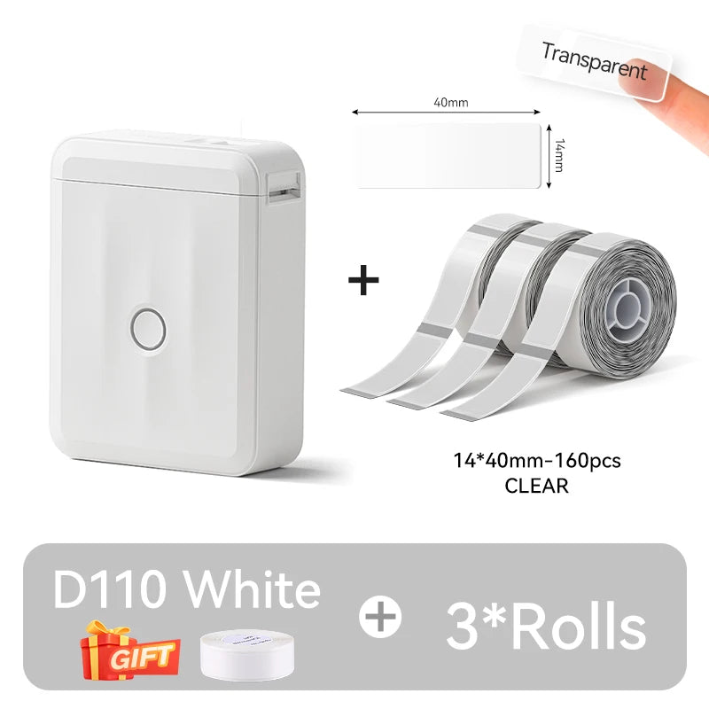 Portable NIIMBOT D110 Label Maker with Tape and App Support