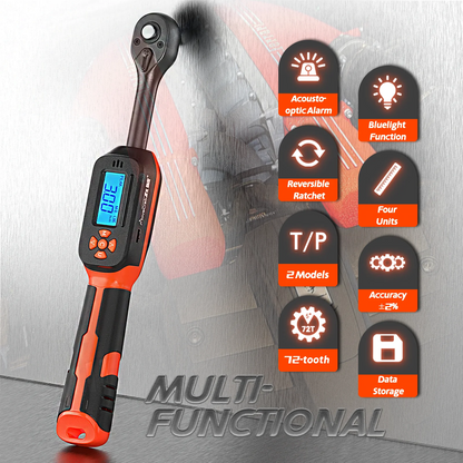 High Precision Digital Torque Wrench 1–340Nm for Automotive and Bike Repair Preset, LED, and Audible Alerts