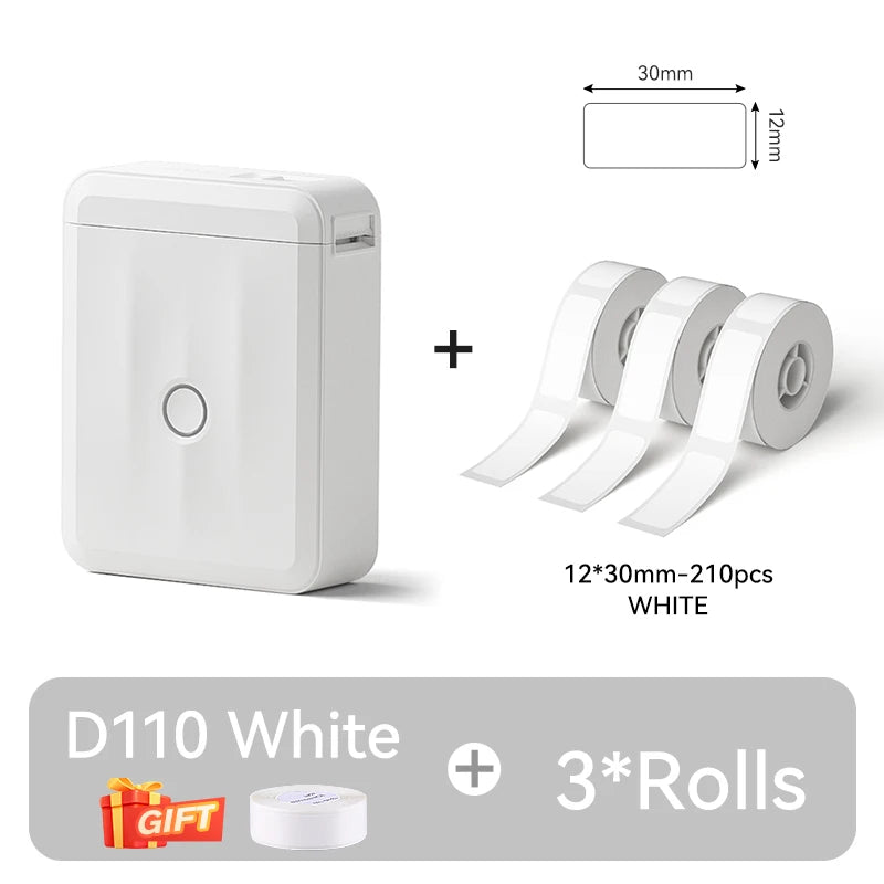 Portable NIIMBOT D110 Label Maker with Tape and App Support