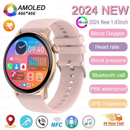 Women’s Sports Smartwatch with 1.43 in AMOLED Screen and Wellness Features