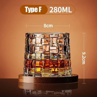 Spinning Tumbler Whiskey Glass for Brandy, Wine, and Spirits