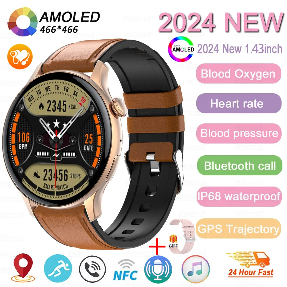 Women’s Sports Smartwatch with 1.43 in AMOLED Screen and Wellness Features