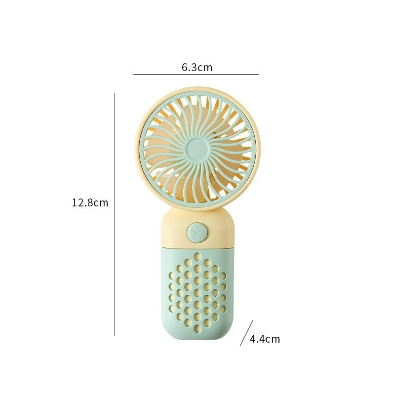 Mini Rechargeable Pocket Fan with Removable Blades and USB Charging