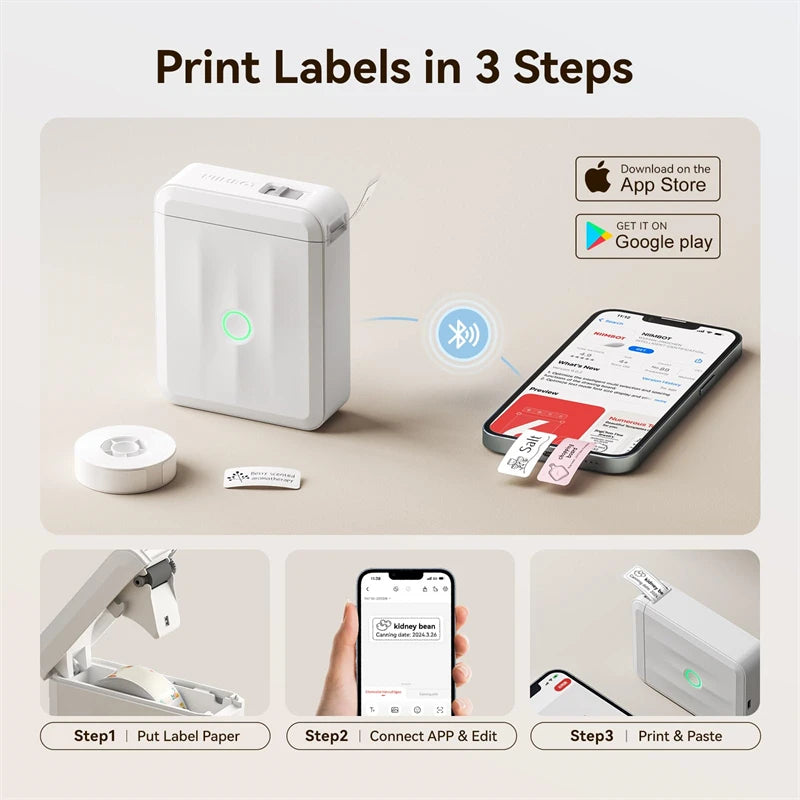 Portable NIIMBOT D110 Label Maker with Tape and App Support