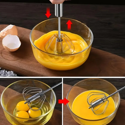 Stainless Steel Semi-Automatic Egg Beater for Easy Mixing and Whisking