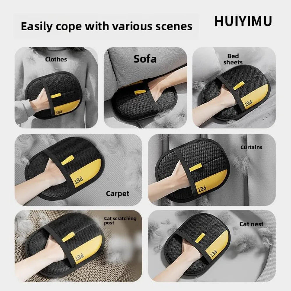 Pet Hair Remover Glove for Cats and Dogs with Grooming Brush