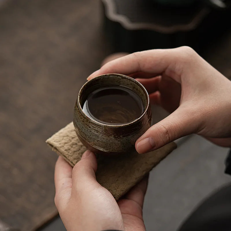 Japanese Style Handmade Stoneware Tea Cup – Ceramic Single Cup