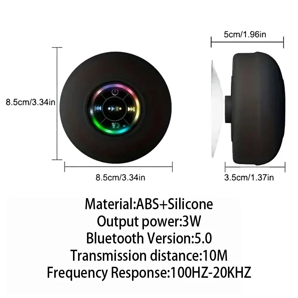 Portable Shower Speaker with Mic, Subwoofer Sound and Bluetooth 5.0