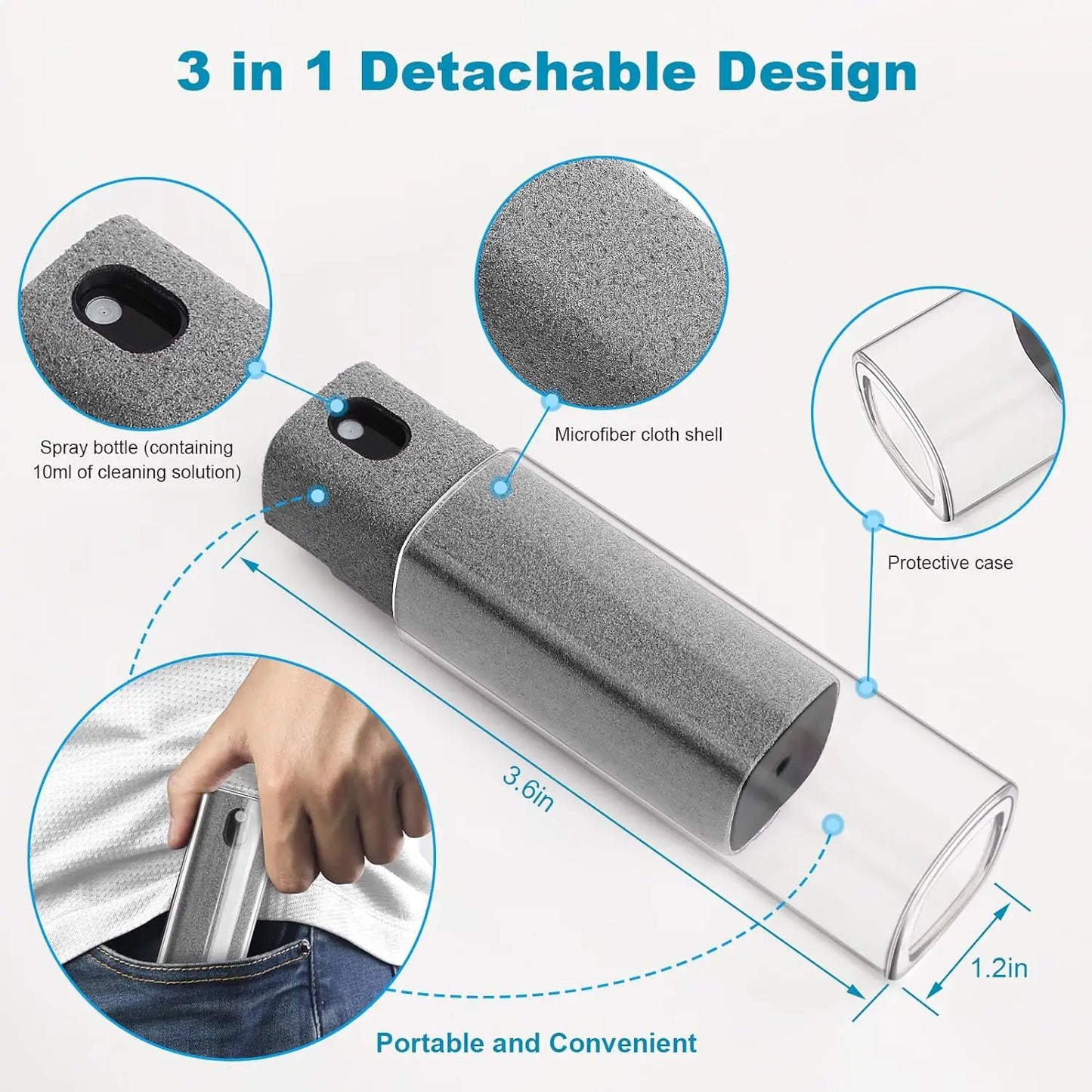 Screen Cleaning Kit with Spray and Wipe for Laptop, Phone and TV