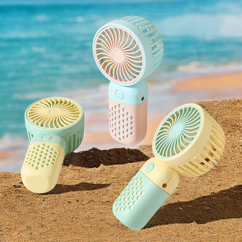 Mini Rechargeable Pocket Fan with Removable Blades and USB Charging