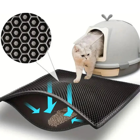 Waterproof Cat Litter Mat Double Layer Trapping Pad for Mess-Free Floors