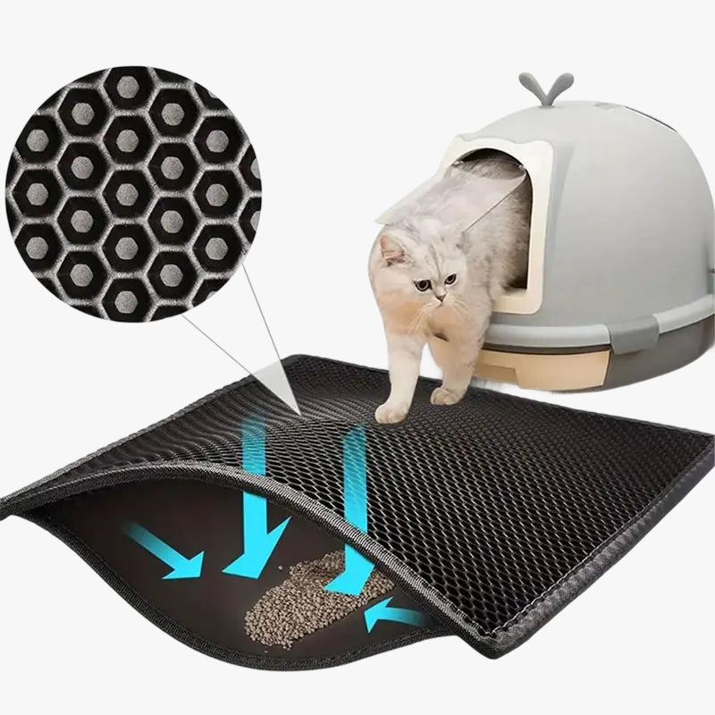 Waterproof Cat Litter Mat Double Layer Trapping Pad for Mess-Free Floors