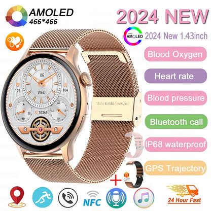 Women’s Sports Smartwatch with 1.43 in AMOLED Screen and Wellness Features