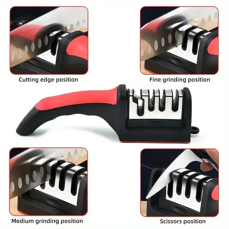 Multi-Purpose 3-Stage Knife Sharpener for Honing and Polishing