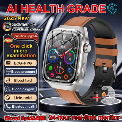 2.04" Smartwatch with Voice Calls, ECG & Full Health Monitoring