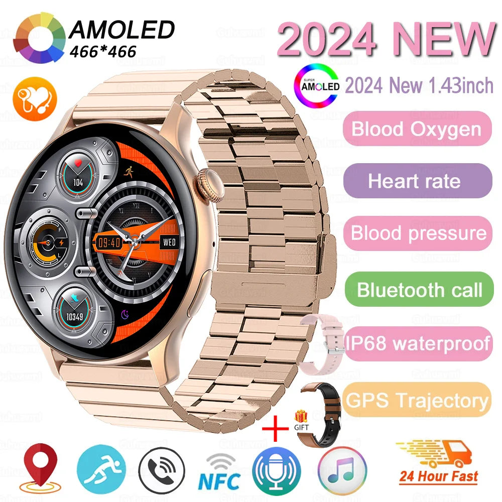 Women’s Sports Smartwatch with 1.43 in AMOLED Screen and Wellness Features
