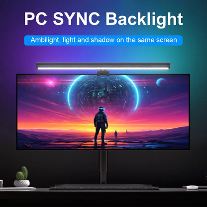 LED Monitor Light Bar Eye-Friendly Screen Lamp with RGB Backlight for Gaming & Work