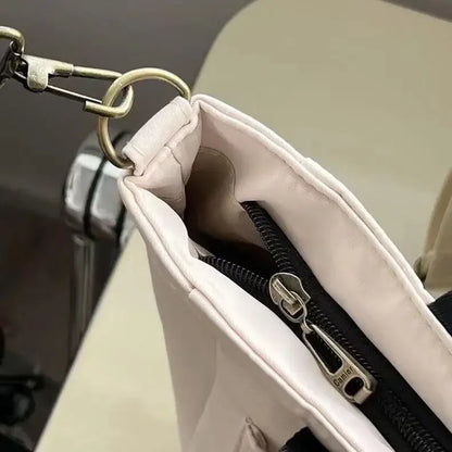Fashion Nylon Tote Handbag with Zipper and Multiple Pockets