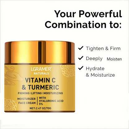 Hyaluronic and Retinol Face Moisturiser with Turmeric and Vitamin C for Smooth Skin