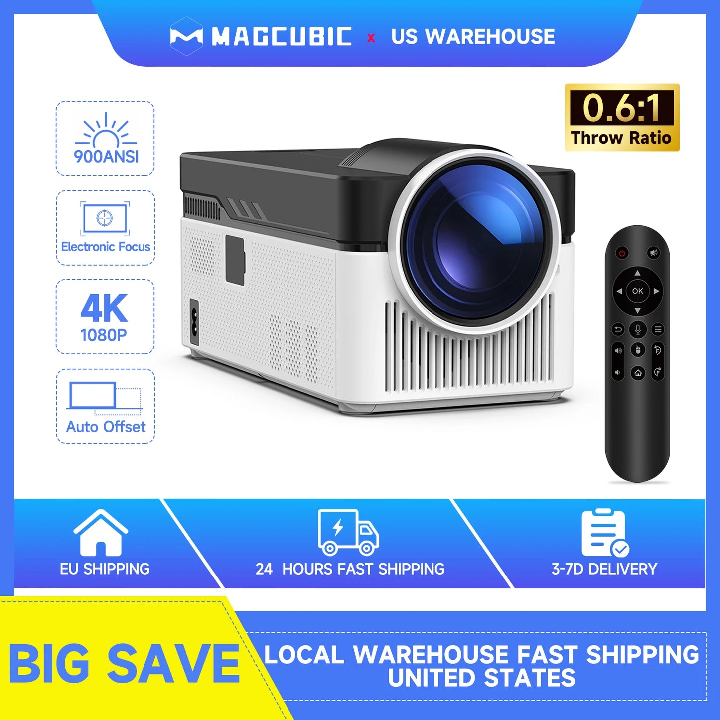 Magcubic HY450 900 ANSI Ultra Short Throw 1080P Projector