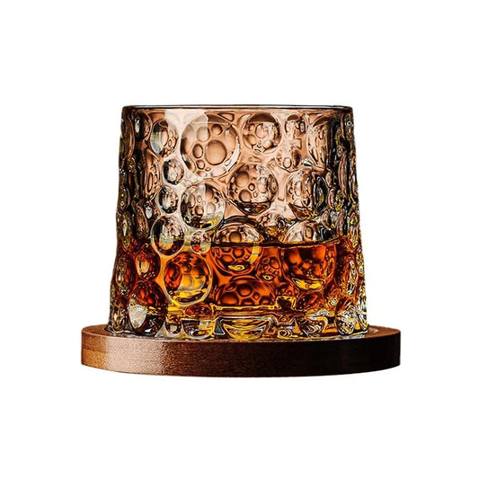 Spinning Tumbler Whiskey Glass for Brandy, Wine, and Spirits