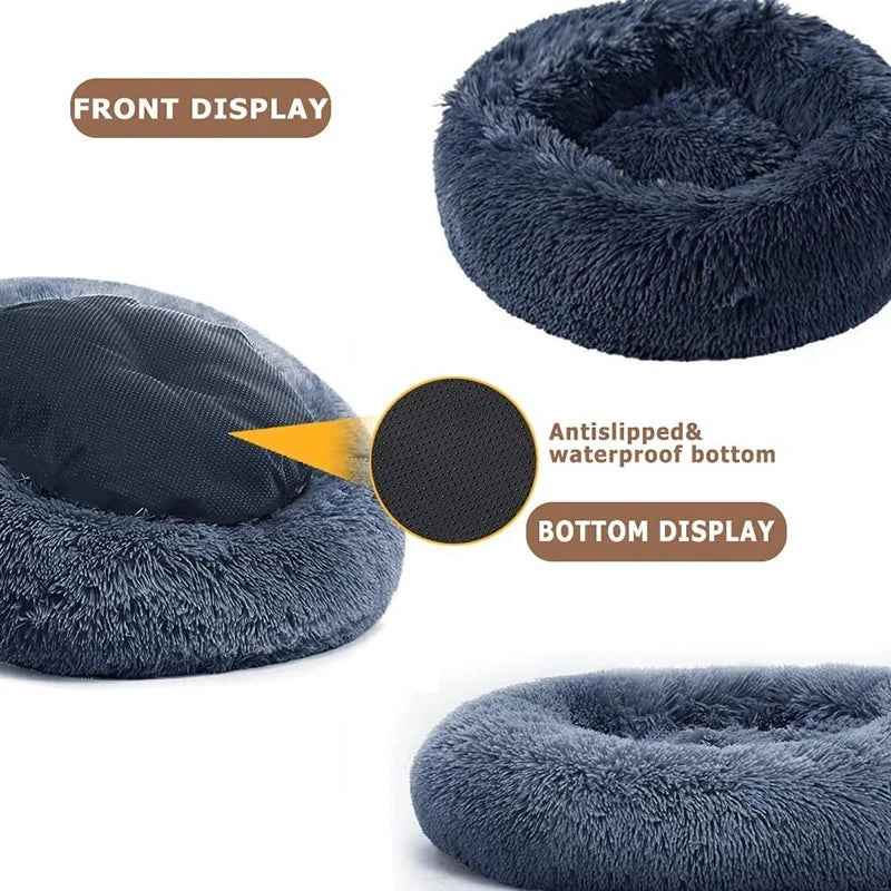 Round Pet Bed for Dogs and Cats Soft Plush