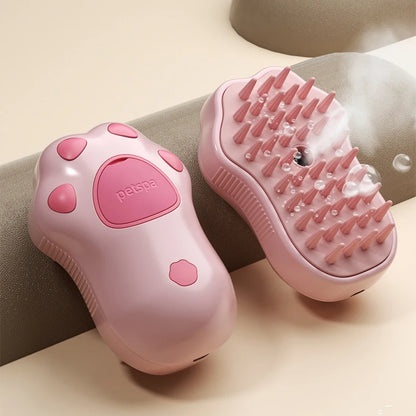 Multi-Function Pet Grooming Brush with Spray and Massage