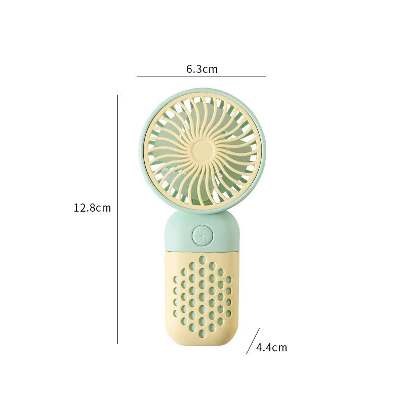 Mini Rechargeable Pocket Fan with Removable Blades and USB Charging