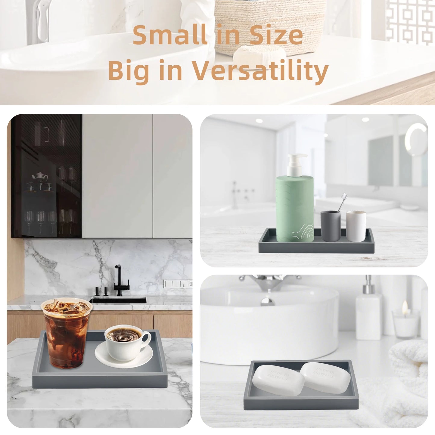 Multipurpose Silicone Tray for Bathroom, Toiletries and Jewellery
