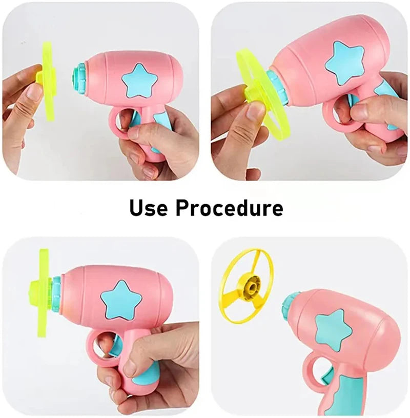 Funny Flying Disc Cat Toy Handheld Launcher for Active Kittens
