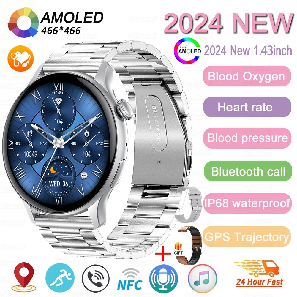 Women’s Sports Smartwatch with 1.43 in AMOLED Screen and Wellness Features