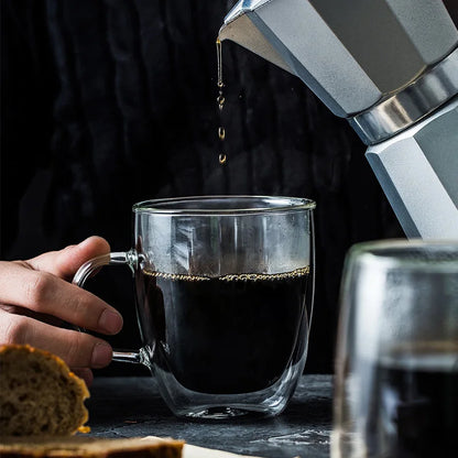 Elegant Double Wall Glass Cup for Coffee, Tea, Latte, and Cold Brews