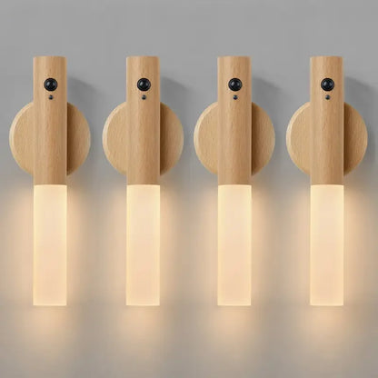 Wireless Motion Sensor Night Lamp LED Magnetic Rechargeable Light for Home