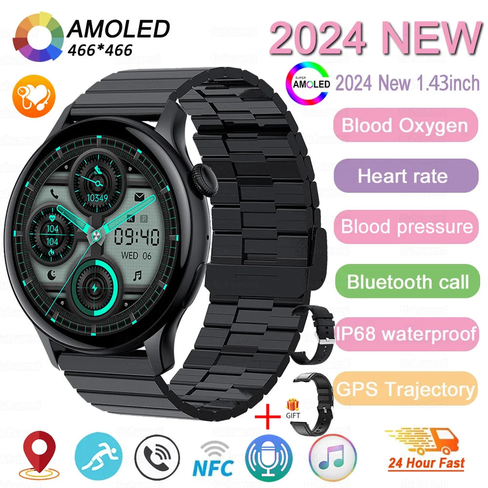 Women’s Sports Smartwatch with 1.43 in AMOLED Screen and Wellness Features