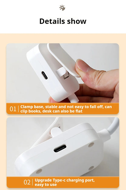 Portable Foldable Book Light for Bedtime Reading with 360° Gooseneck