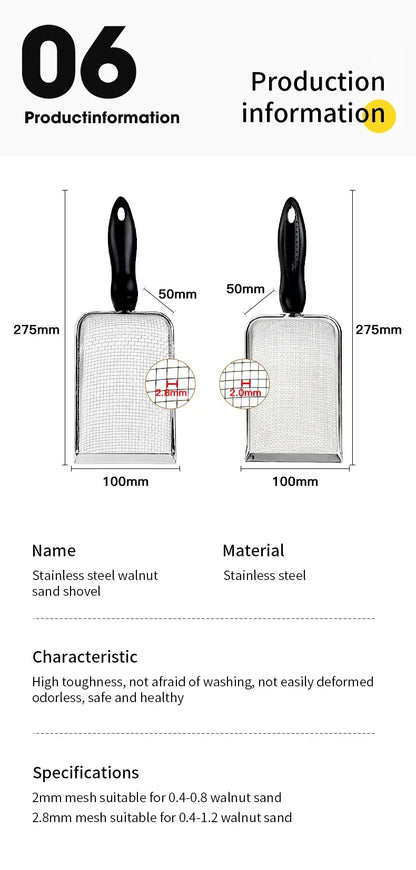 Stainless Steel Cat Litter Scoop Fine Mesh Sifter for Easy Clean-Up