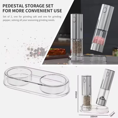 Wireless Electric Salt & Pepper Grinder Stainless Steel Adjustable