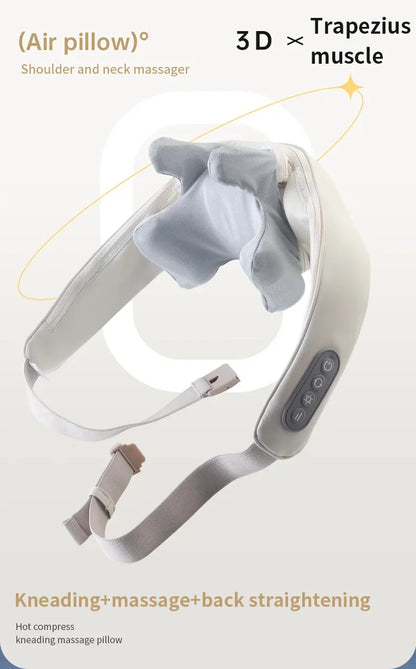 Wireless Neck and Back Massager with Heat, Kneading, and Shoulder Relief