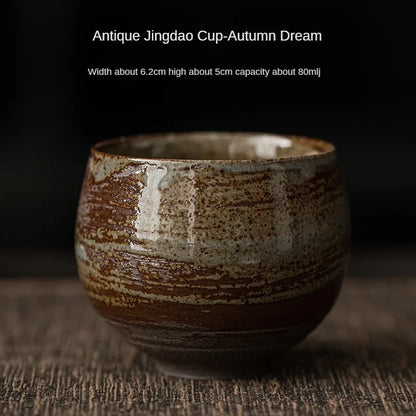 Japanese Style Handmade Stoneware Tea Cup – Ceramic Single Cup