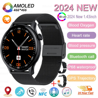 Women’s Sports Smartwatch with 1.43 in AMOLED Screen and Wellness Features