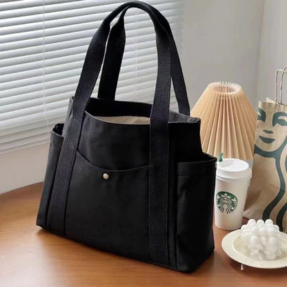 Casual Oxford Canvas Tote for College, Travel and Daily Use