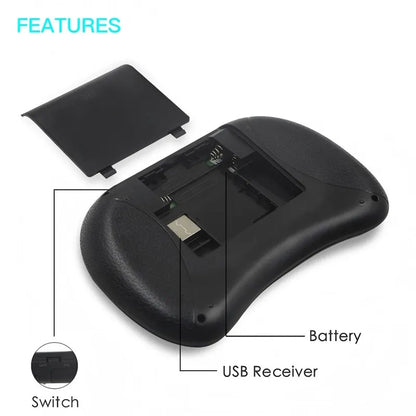 Compact Wireless Keyboard with Touchpad and Remote Control Function