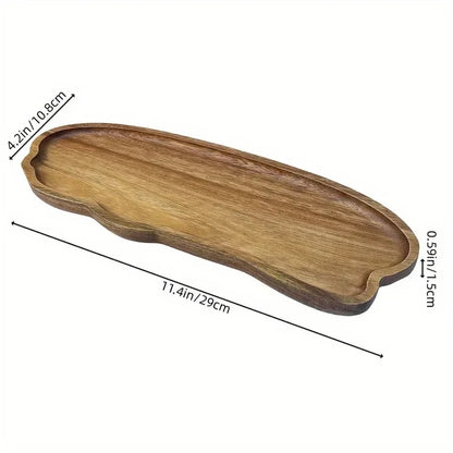 Japanese-Style Wooden Serving Tray for Snacks, Desserts and Coffee